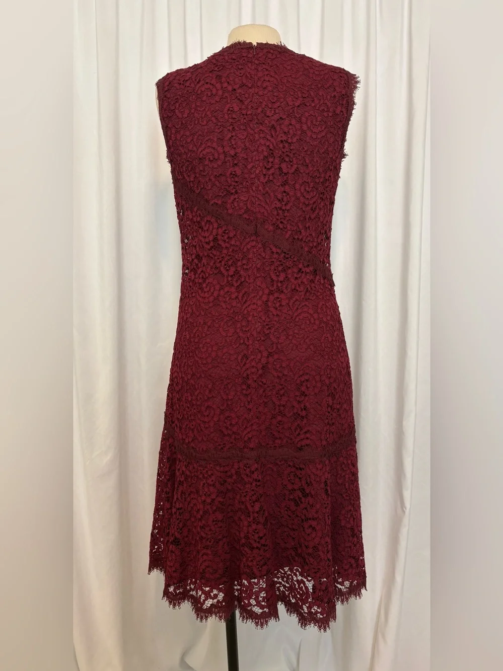 Tory Burch Burgundy Lace Midi Dress